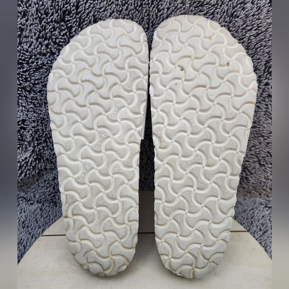 Birkenstock Women's Madrid Sandal Size 10 Slide White Strap Buckle Birko-Flor - Picture 8 of 9